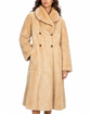 Fendi Alta Moda peach sheared mink reversible long coat with shallow hood, double-breasted button closure and panelled construction.