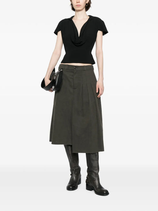 Fendi short sleeve corset top shown from front, featuring sleek design and structured fit, perfect for stylish casual or dressy wear.