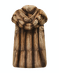 Fendi beige hooded fur gilet, stylish coat with plush fur trim and hood, perfect for cold weather layering.