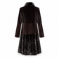 Fendi black sheared mink long coat with glossy mink collar and hem trim, long sleeves and panelled construction.