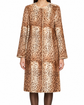 Fendi leopard print coat front view, stylish outerwear with bold animal pattern and tailored fit.