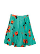 Prada Floral Turquoise Pleated Skirt