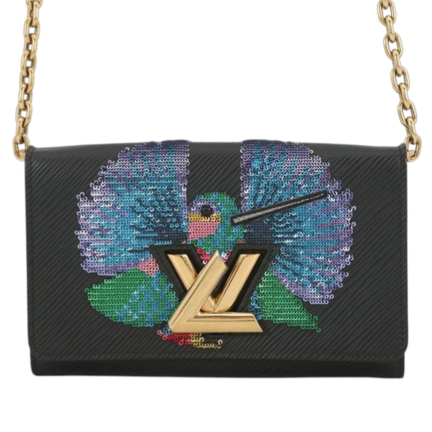 Louis Vuitton Epi Sequin Bird Twist Wallet On Chain