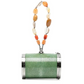 Green Chanel barrel minaudière clutch with sleek design, featuring a compact, elegant style perfect for evening events.