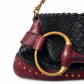 Gucci 2003 Tom Ford Horsebit Python Shoulder Bag with gold hardware and textured python leather, stylish accessory.