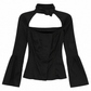 Gucci black square cutout blouse from the FW 2004 collection, stylish tops with unique cutout design.