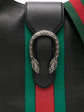 Black Gucci Web Stripe Dionysus hobo shoulder bag with signature Gucci design and gold-tone hardware.