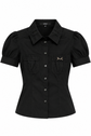 Black Gucci short-sleeve horsebit shirt with classic horsebit detail, styled as a fashionable men&