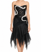 Gucci black silk crystal-snake dress from 2004, featuring a sleek design with crystal accents, elegant and stylish evening wear.