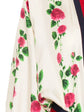 Cream floral print Gucci belted kimono, a stylish blazer or jacket with a flowy fabric and elegant design.
