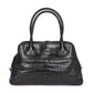 Black Crocodile Top Handle Tote