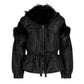 Black Fur Trim Puffer Jacket