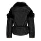 Black Fur Trim Puffer Jacket