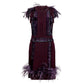 Purple Feather Wool Dress
