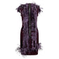 Purple Feather Wool Dress
