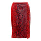 Red Leather & Lace Skirt