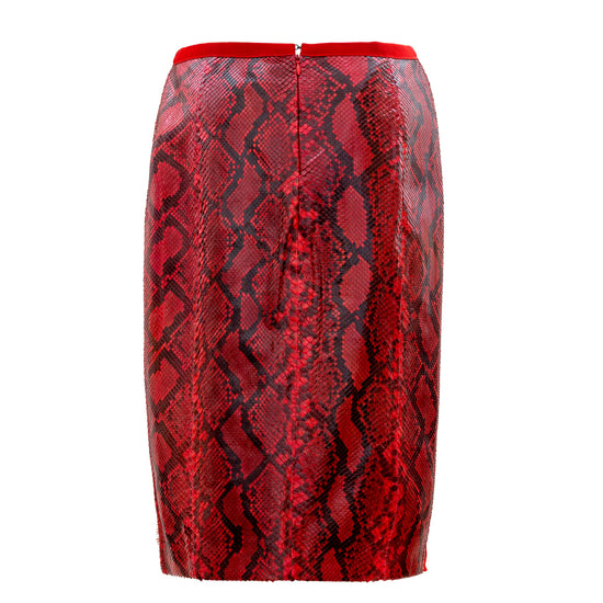 Red Leather & Lace Skirt