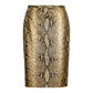 Beige Leather Skirt