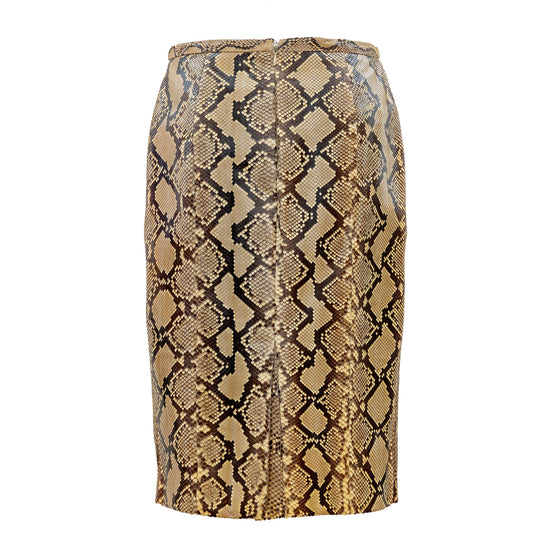 Beige Leather Skirt