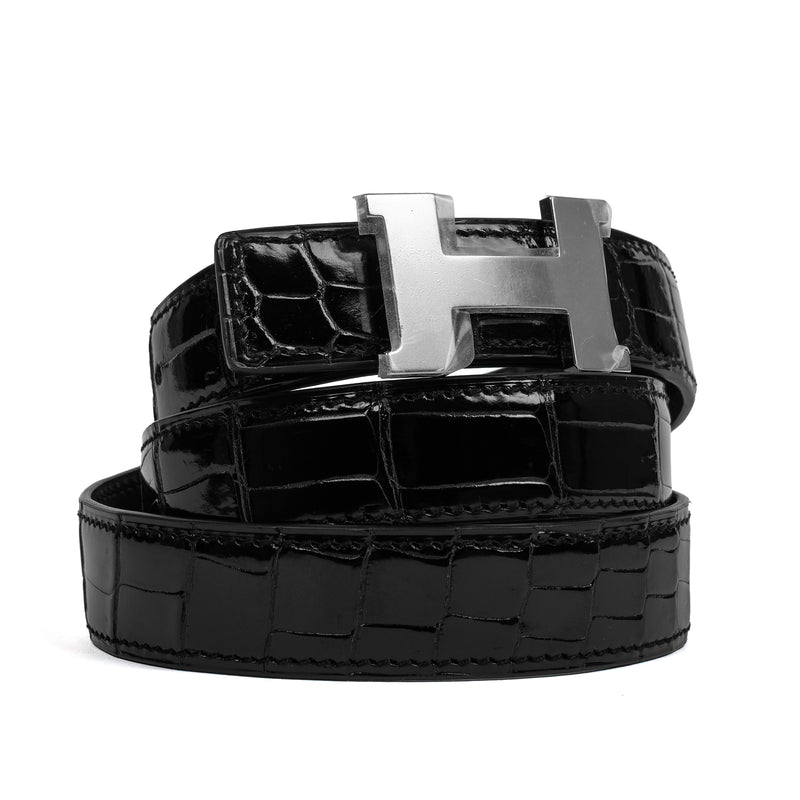 Porosus Shiny "H" Buckle Belt 24mm