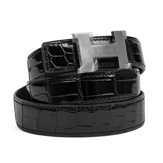Porosus Shiny "H" Buckle Belt 24mm