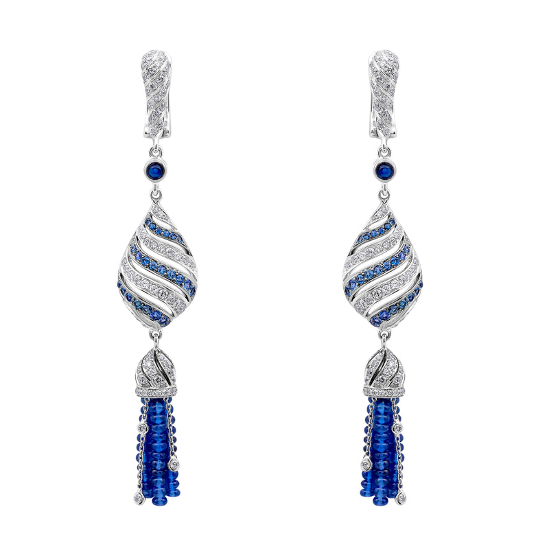 Gilan Blue Sapphire Drop Earrings