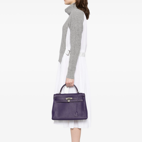 Hermès Hermès Kelly 32 Retourne Iris PHW top handle bag piece, image 2