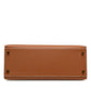 Hermès Kelly II Sellier 28 bag in Gold Epsom leather with gold-tone hardware, white contrast stitching, rolled top handle, detachable shoulder strap, front flap, belted straps, clochette, and padlock.