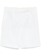 Hermès white pleated Bermuda shorts for women, stylish and tailored, featuring a classic pleated design and comfortable fit.