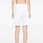 Hermès white pleated Bermuda shorts with a tailored fit, featuring a classic design and clean, structured look.