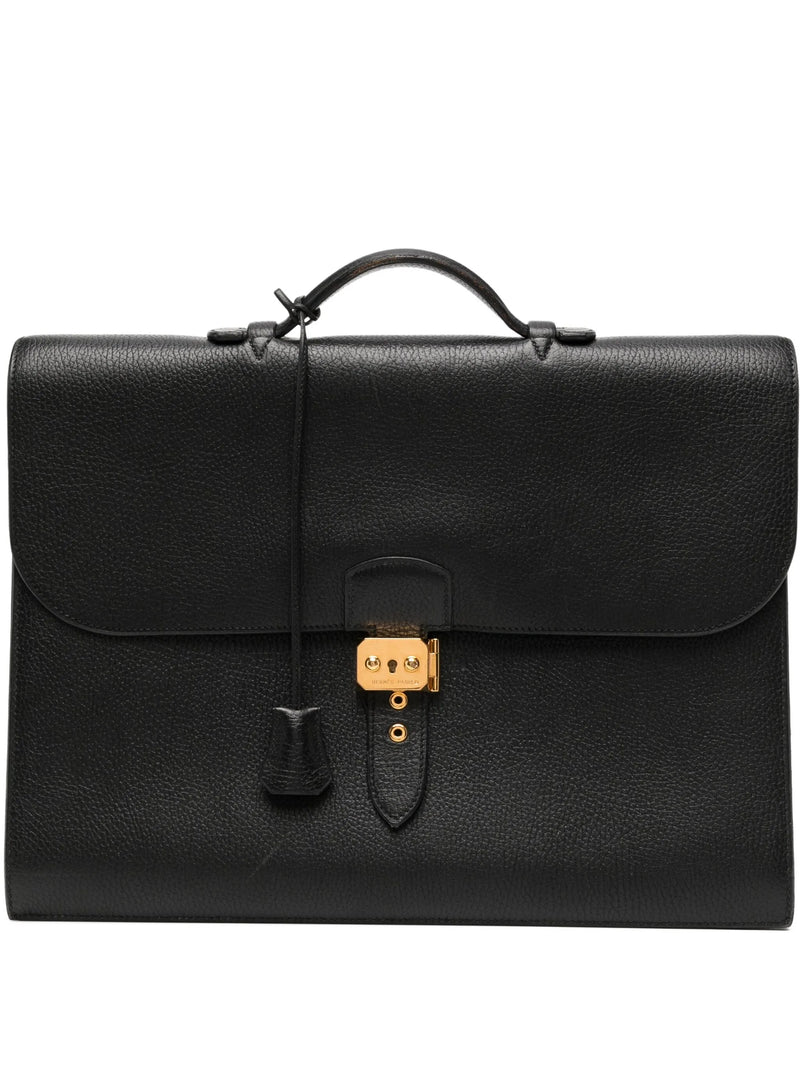 Hermès Sac À Dépêches 38 Black Clemence GHW travel bags, image 1