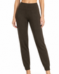 Hermès brown knitted lounge trousers showing a cozy, relaxed fit with ribbed cuffs and a soft knit texture.