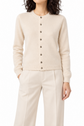 Hermès cream cashmere cardigan, soft and cozy knit top with a classic design, perfect for elegant casual wear.