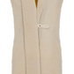 Hermès cream sheepskin gilet with silk scarf interior, stylish blazer with luxurious textured fabric and elegant design.