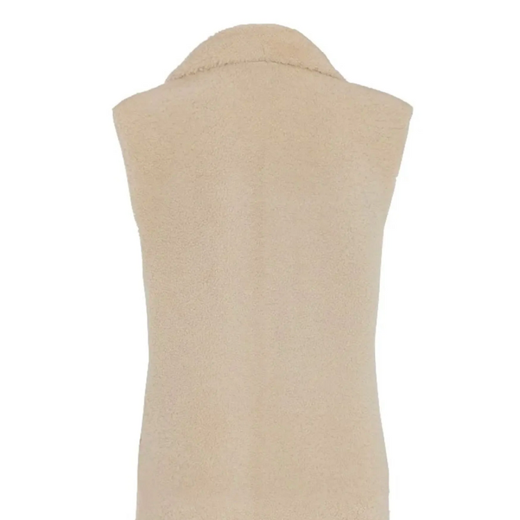 Hermès cream sheepskin gilet with silk scarf interior, stylish blazer or jacket for sophisticated outerwear.
