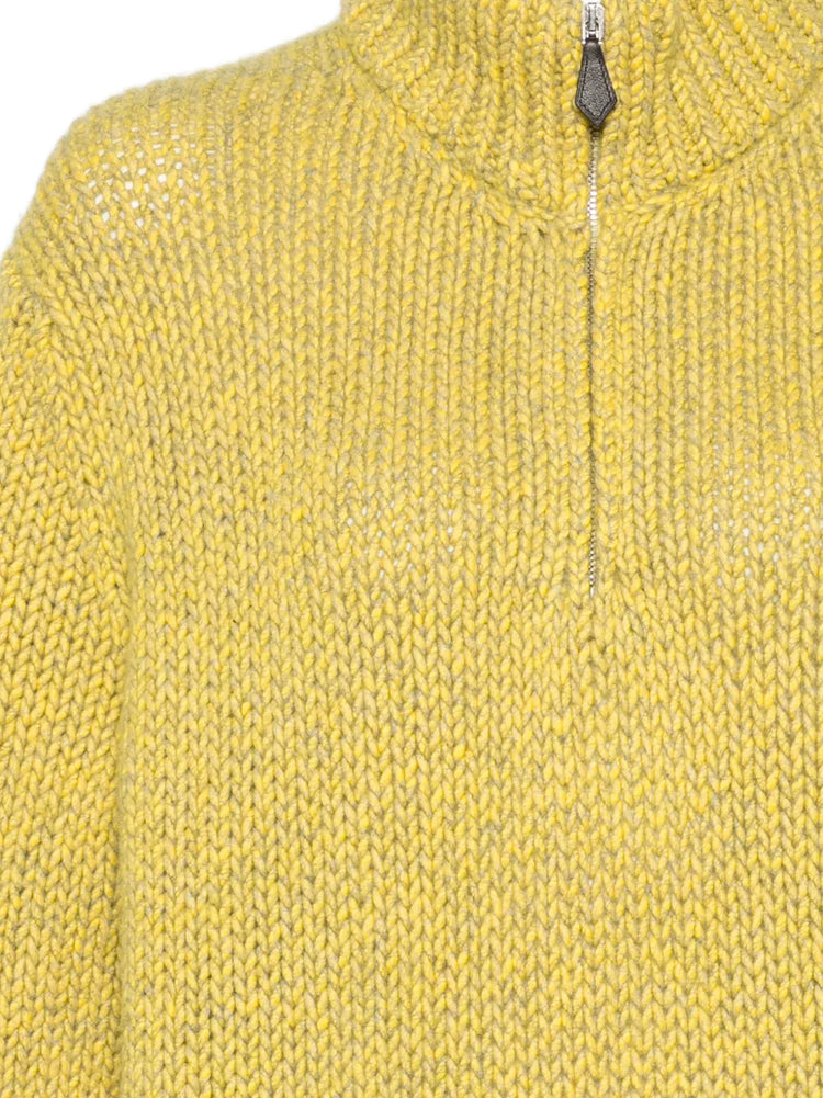 Pre-owned yellow cashmere jumper by HERMÈS, showcasing a soft, cozy knit top with a classic design and fine craftsmanship.