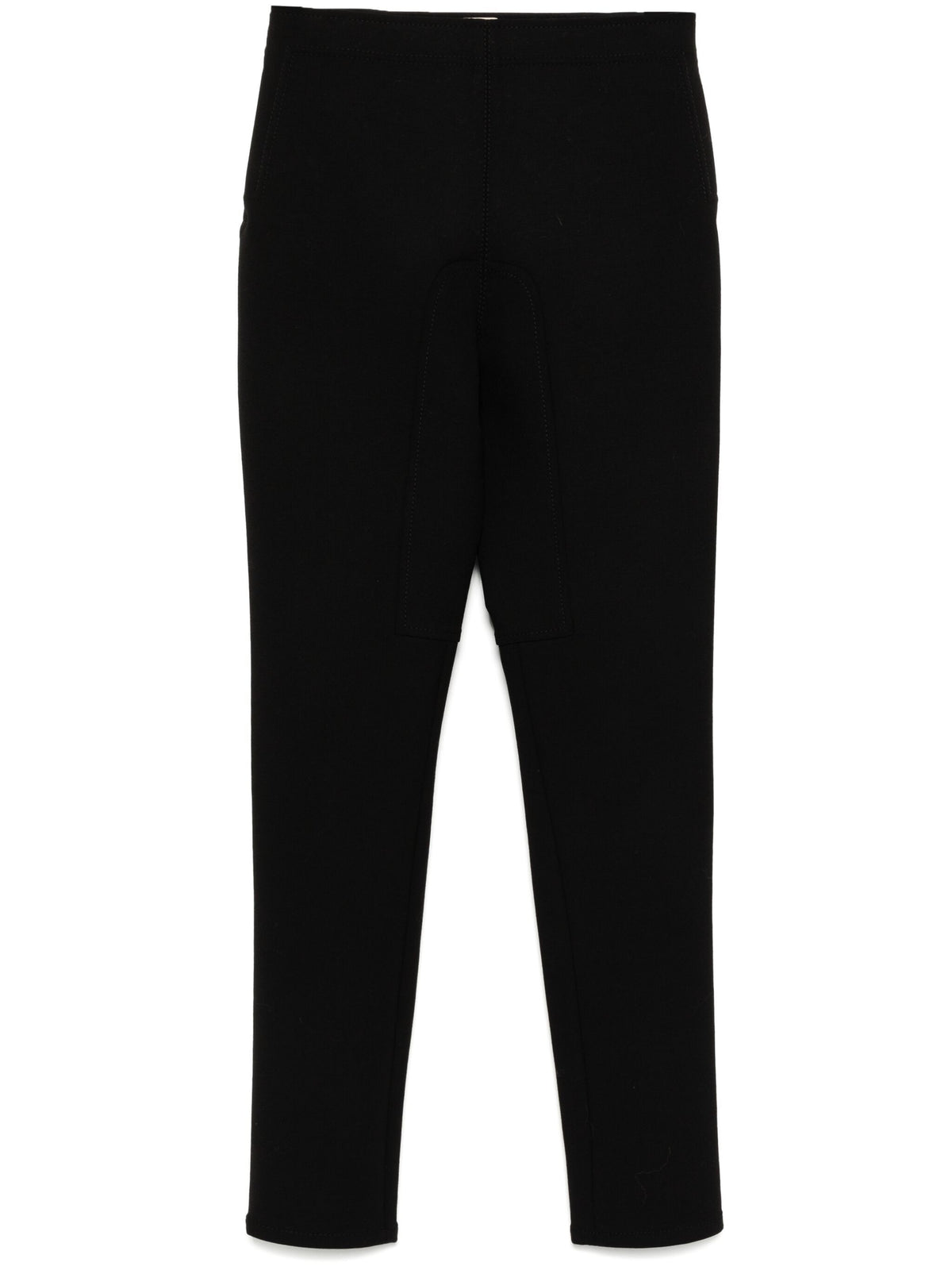 Hermès black riding trousers with tailored fit, featuring sleek fabric and classic design suitable for equestrian or casual wear.