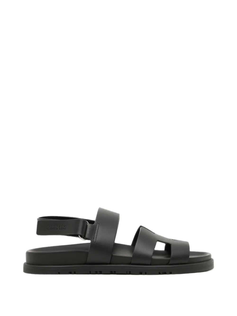 Pre-owned Hermès Genius Sandal with sleek design and tan leather straps, featuring elegant craftsmanship and comfortable sole.