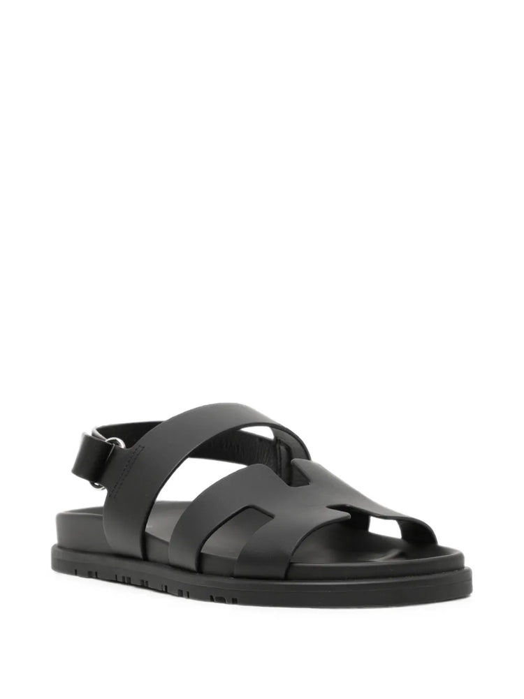 Pre-owned Hermès Genius sandal featuring beige leather straps and signature design, stylish and luxurious footwear.