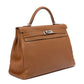 Rewind Vintage Affairs Hermes Kelly 40 Gold PHW bag with structured design and gold hardware, crafted in luxurious leather.
