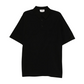 Hermès black cotton piqué polo top with classic collar and short sleeves