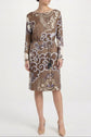 Brown Abstract Print Dress