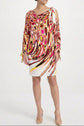 Abstract Print Draped Dress