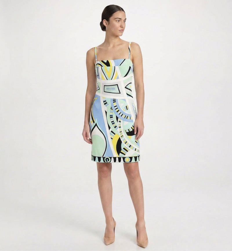 Abstract Print Slip Dress