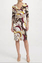 Abstract Print Long Sleeve Dress