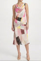 Geometric Print Tulle Flared Dress