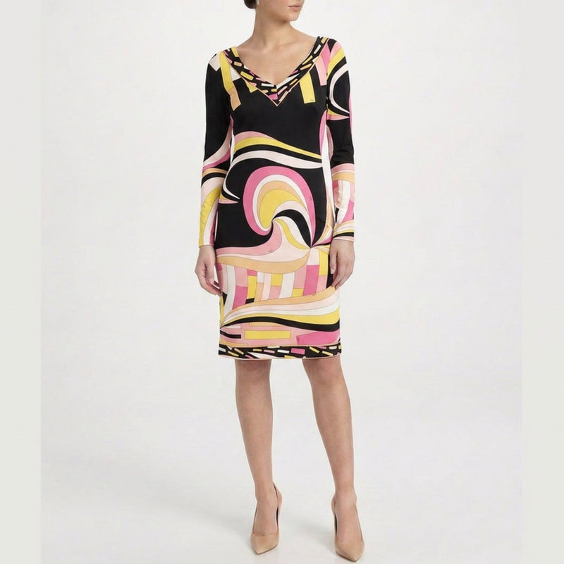 1960s Abstract Print Dress