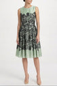 Mint Silk Floral Lace Print Dress