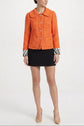 Orange Textured Jacket with Zebra Print Cuffs