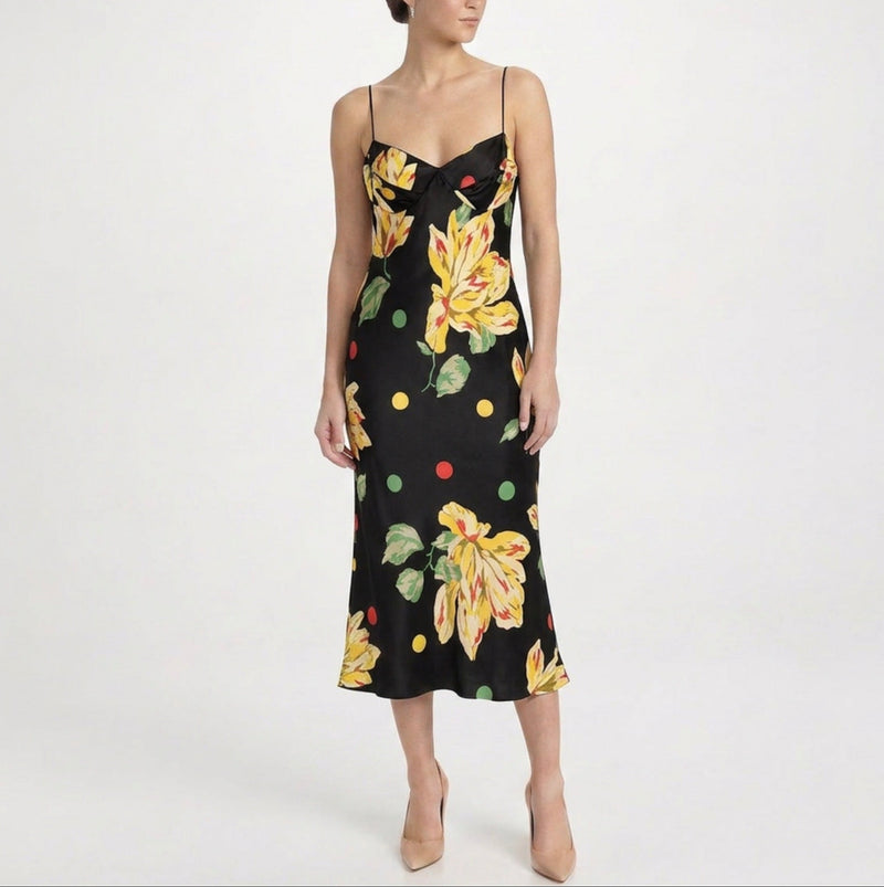 Floral Silk Slip Dress